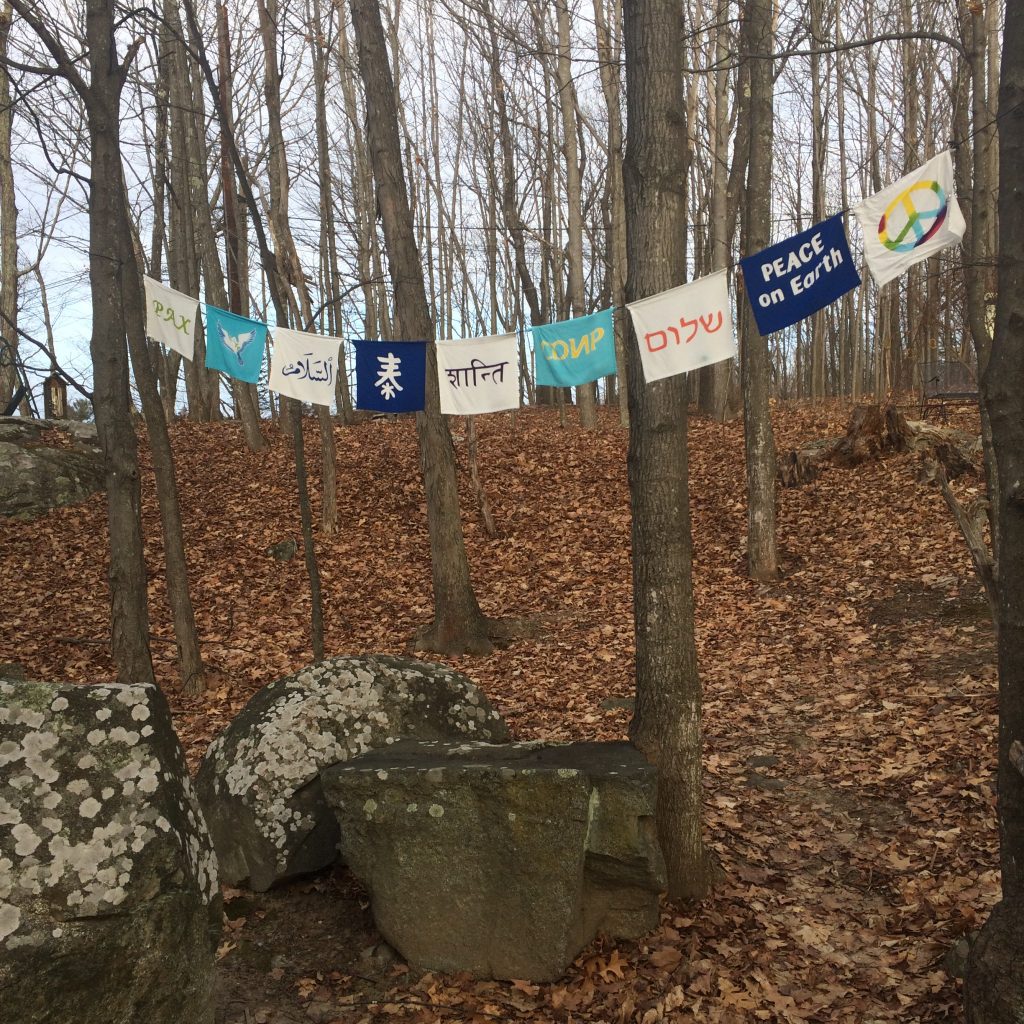 Peace flags in Newmarket, NH